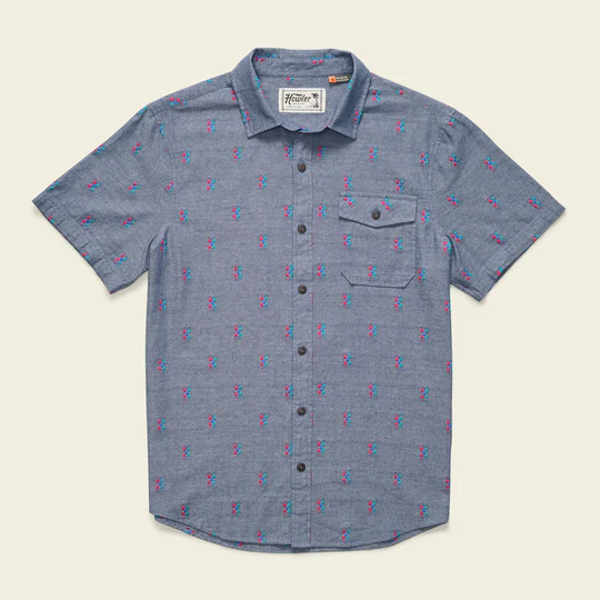 San Gabriel Short Sleeve Shirt- Refractions/Indigo